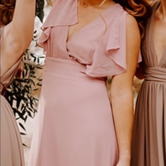 Lulus Dearly Loved Mauve Flutter Sleeve Maxi Dress - Picture 3 of 4